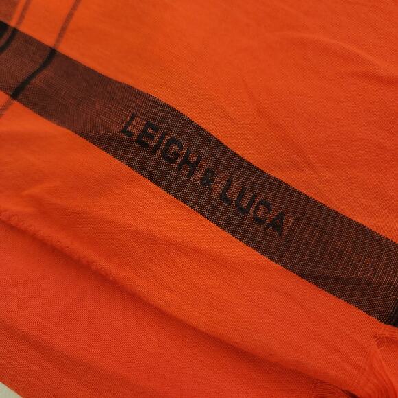 Leigh & Luca Scarf Orange/ Pink Flocked Scarf - Picture 4 of 14